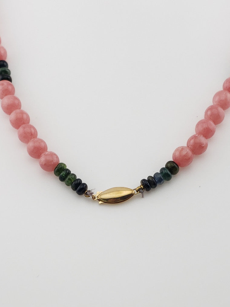 Rhodochrosite & Tourmaline Strand 22"