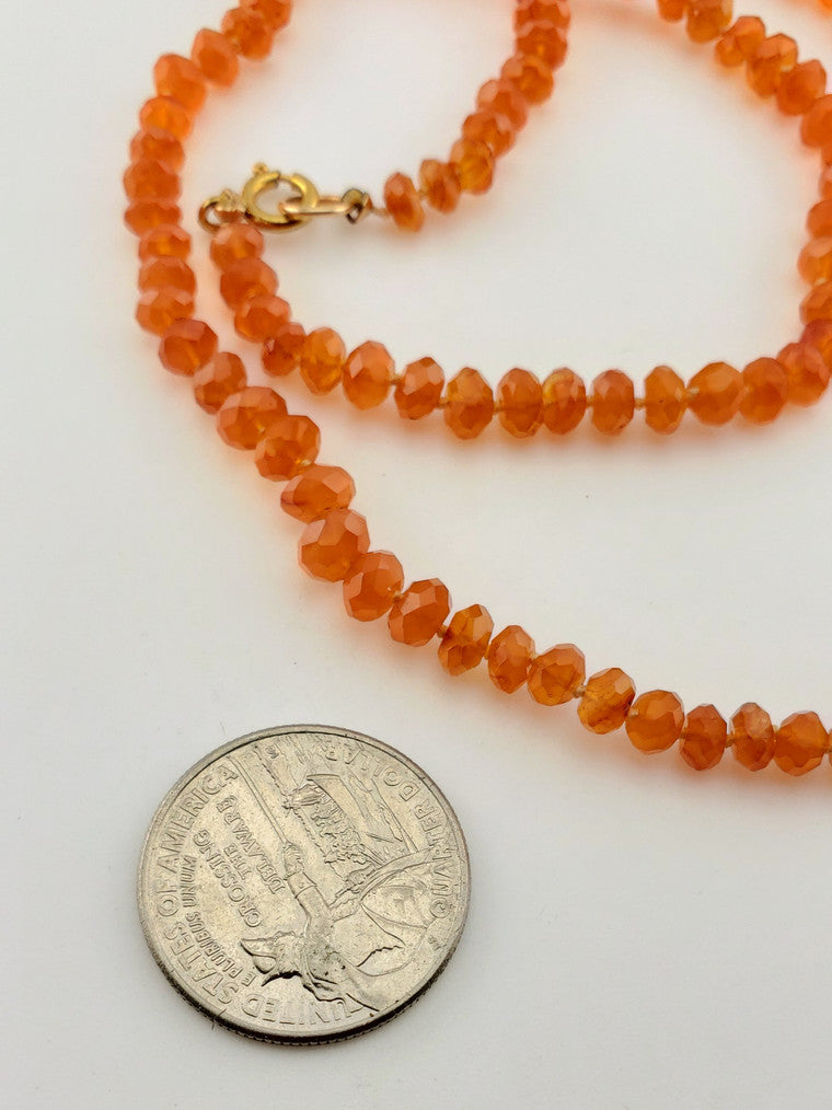 GF Faceted Carnelian Bead Strand
