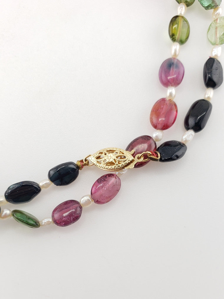 Tourmaline & Pearl Strand 19"