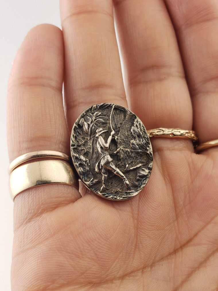 Silver Fisherman 3D Ring