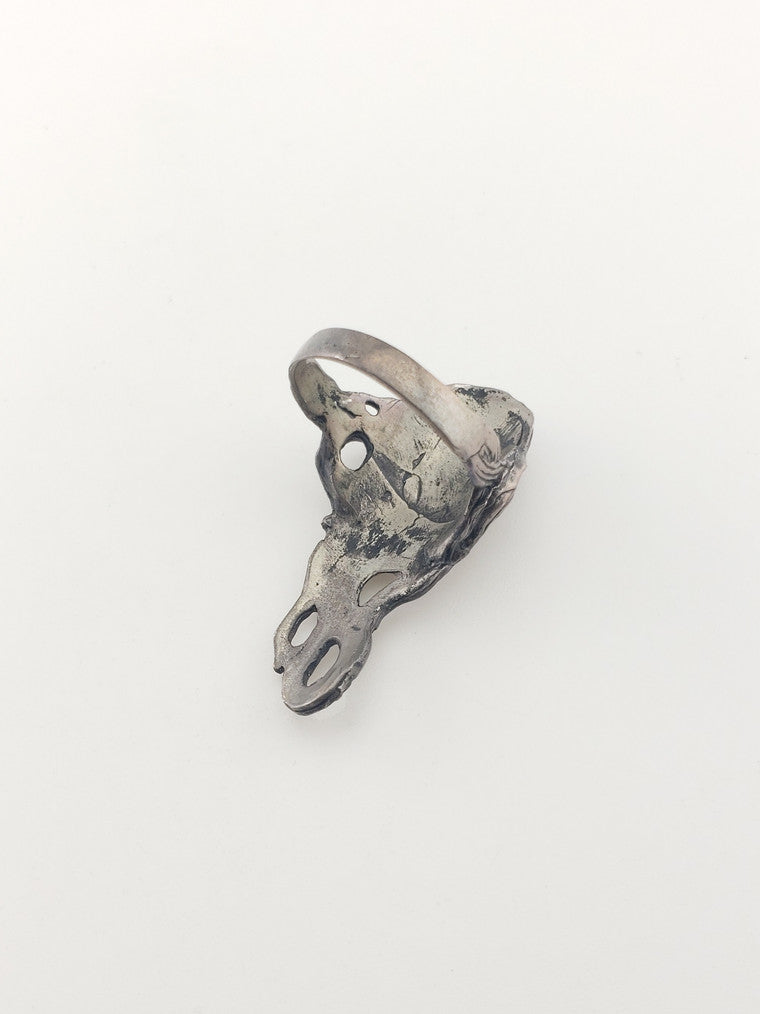 SS Art Deco Long Flowing Hair w/Stars Ring