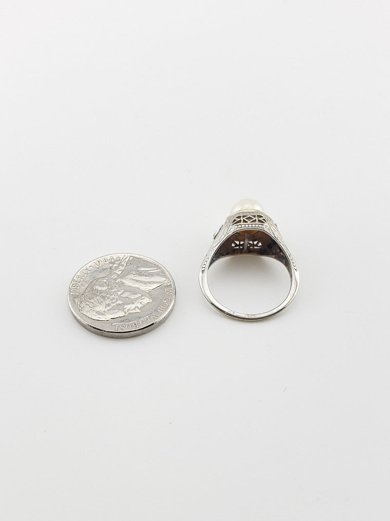 Pearl Solitaire Ring