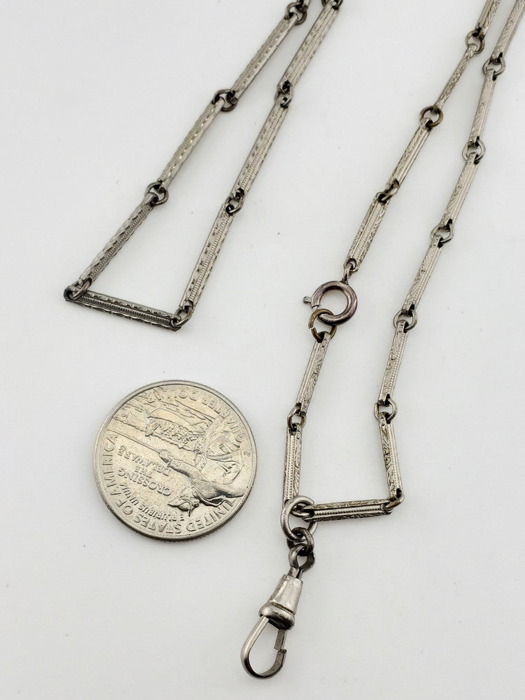 Art Deco Silver Pocket Watch Chain