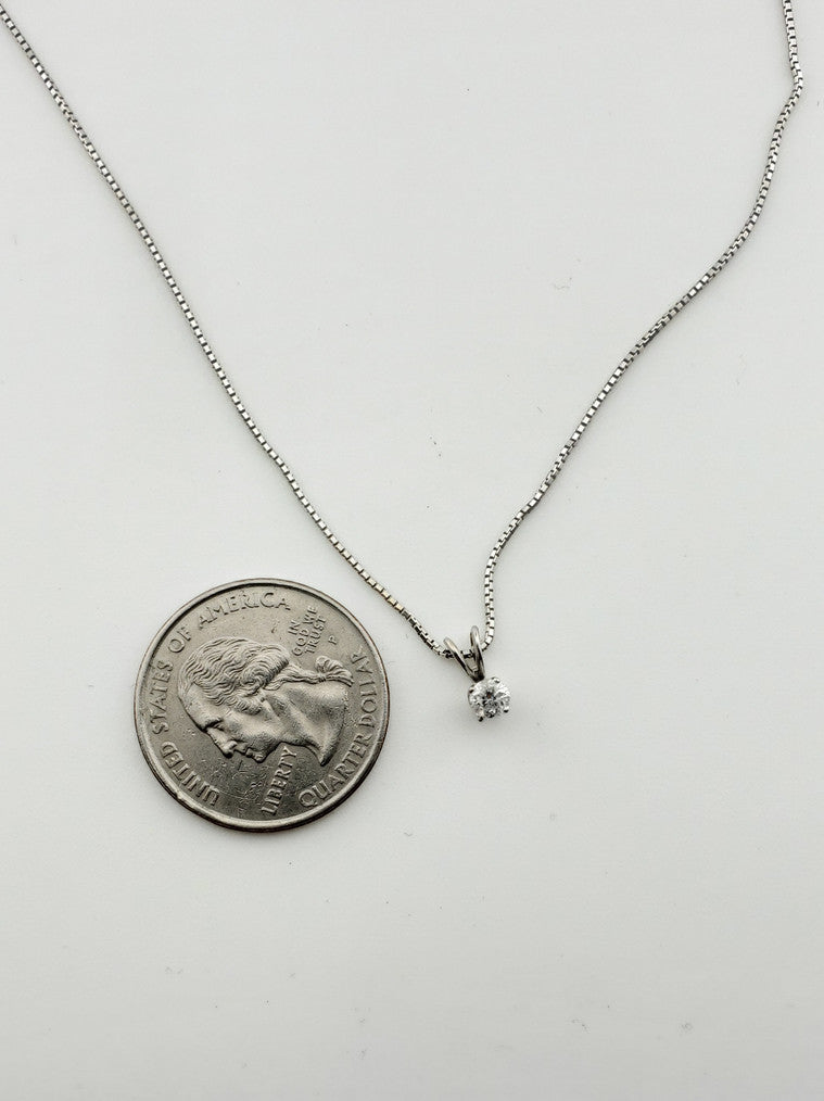 Diamond Solitaire WG Necklace
