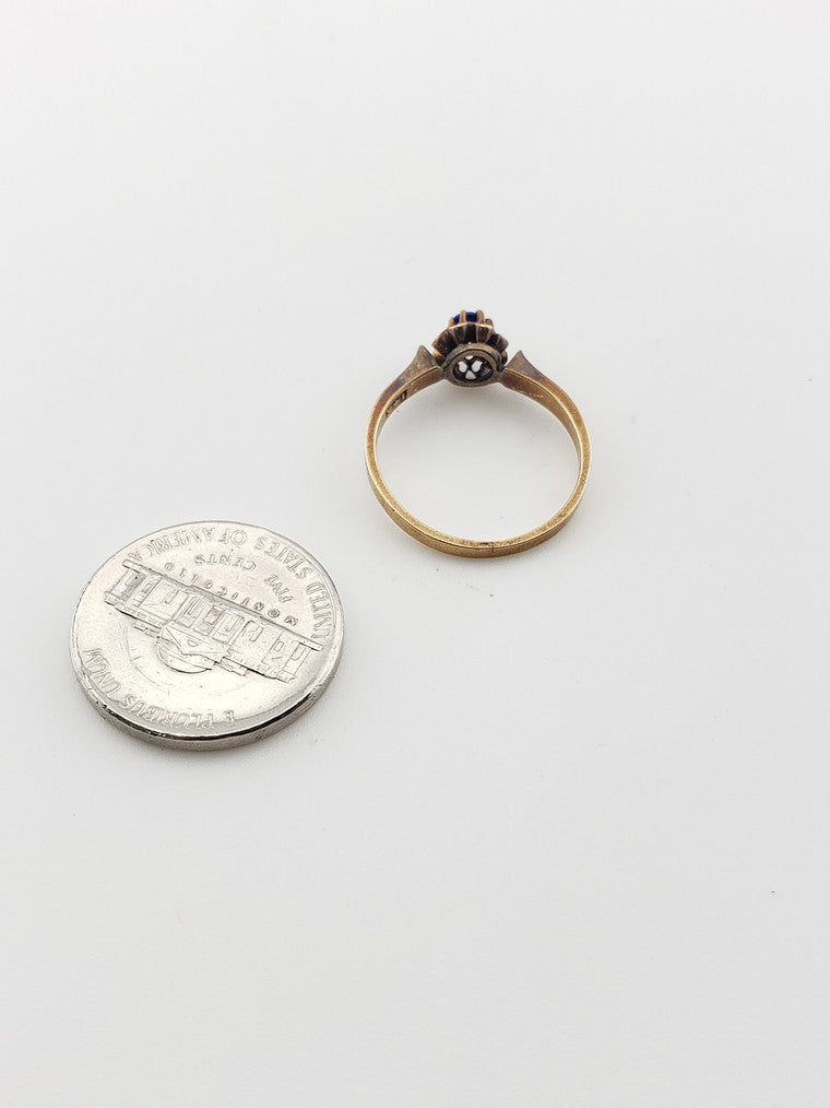 Tiny Sapphire Flower Ring