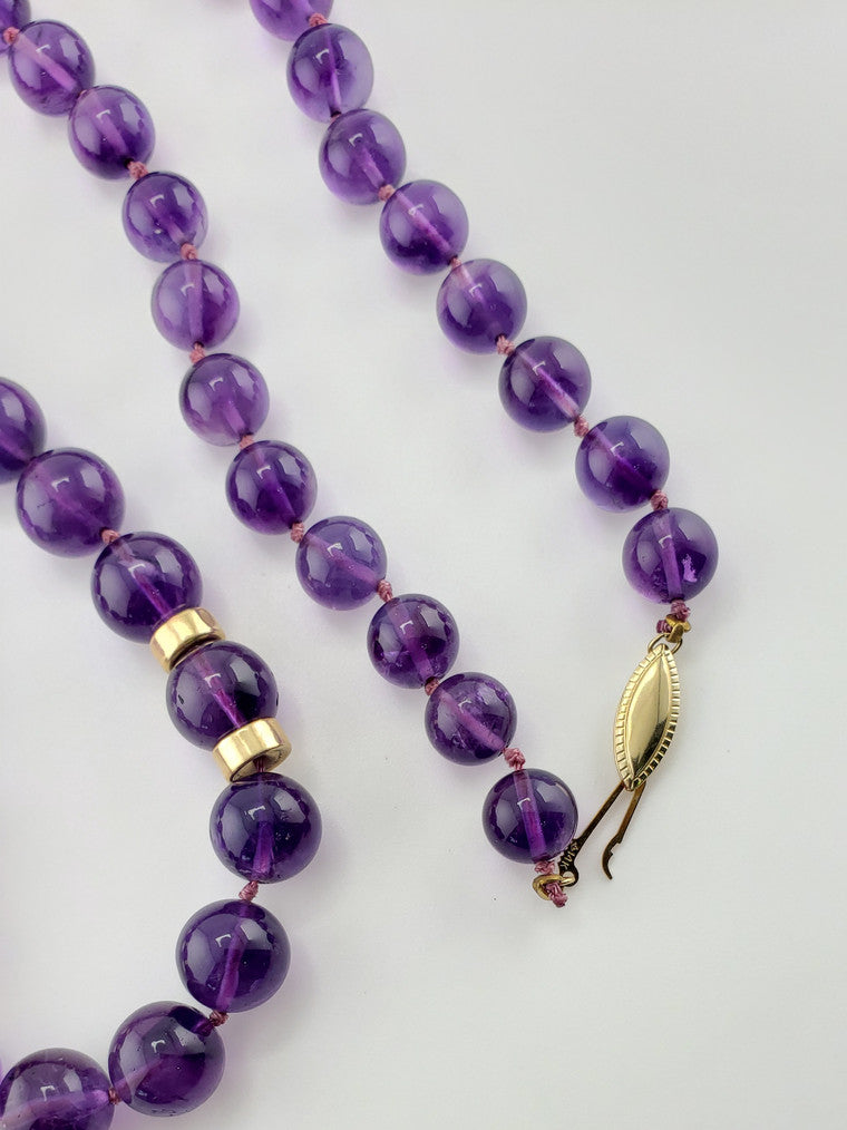 Amethyst Knotted Bead Necklace