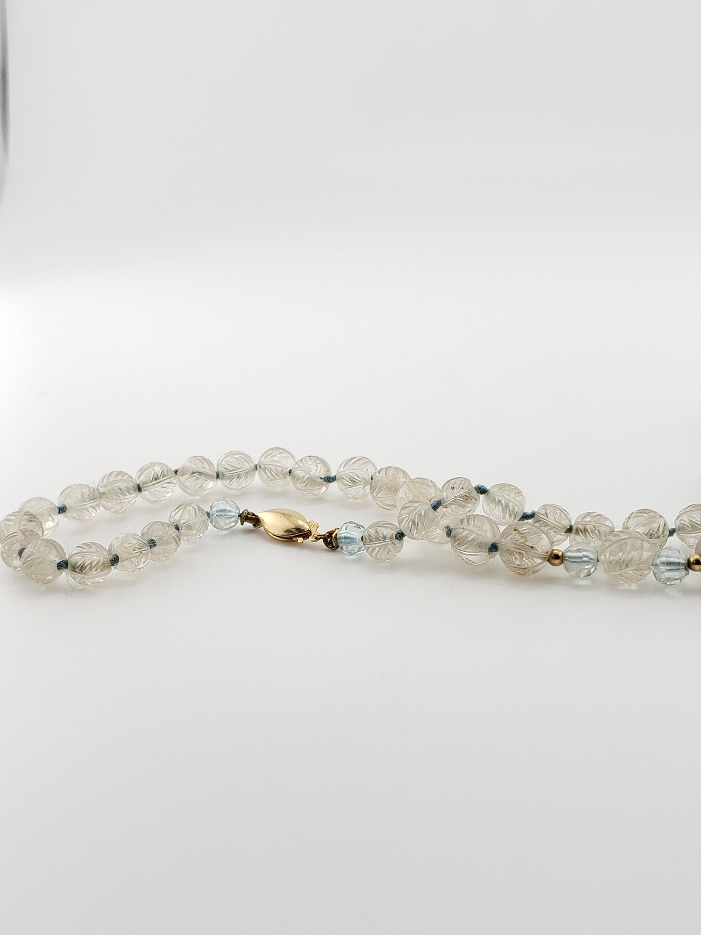 Carved Aquamarine Strand- 26"
