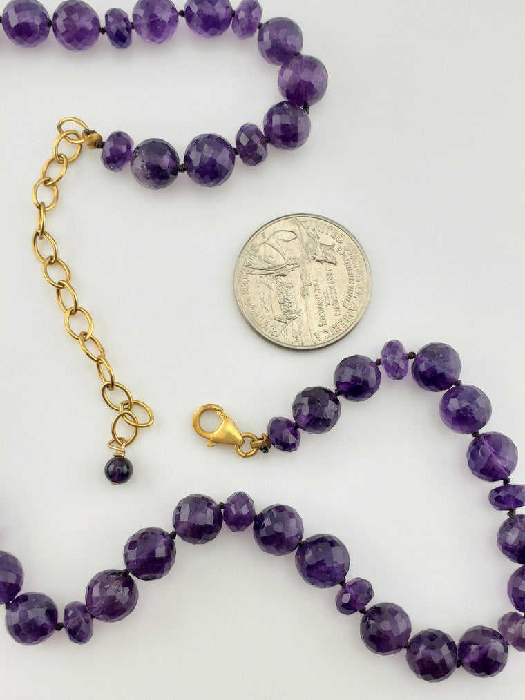 GF Faceted Amethyst Strand 17"-19.5"