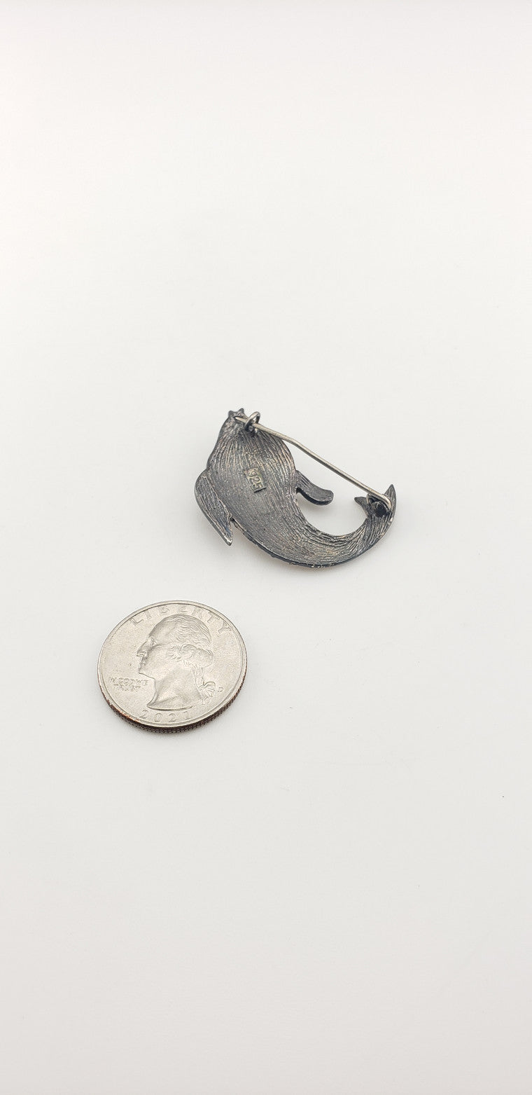 Silver Pave Marcasite Pin