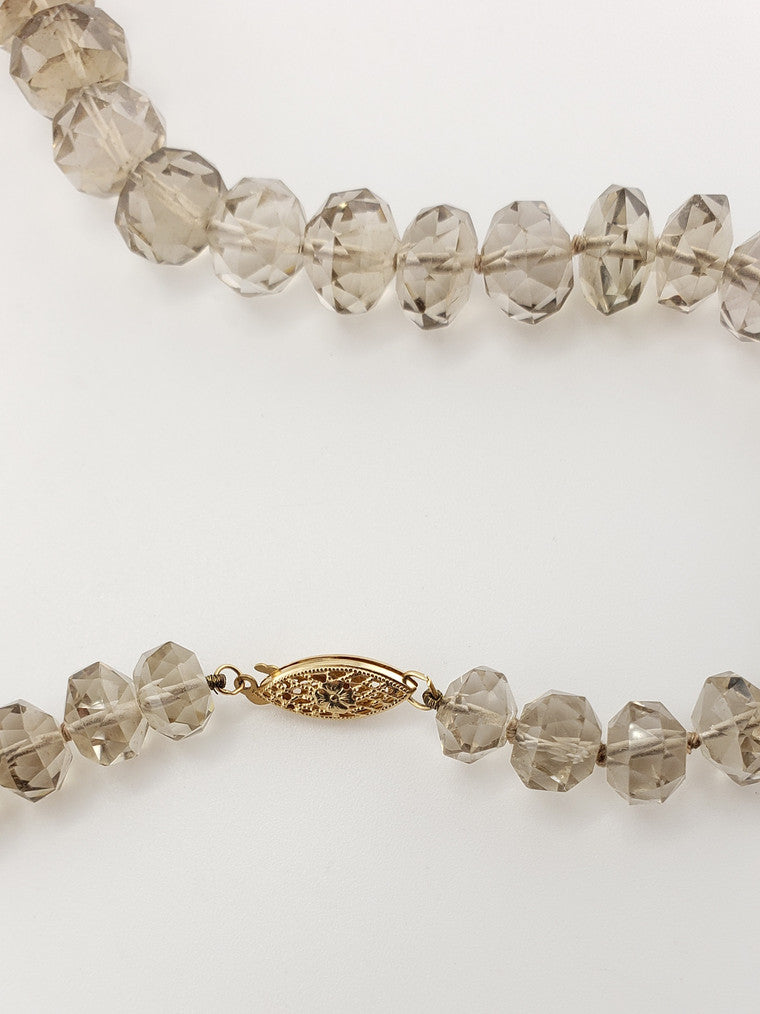 Faceted Smokey Quartz Strand 20'
