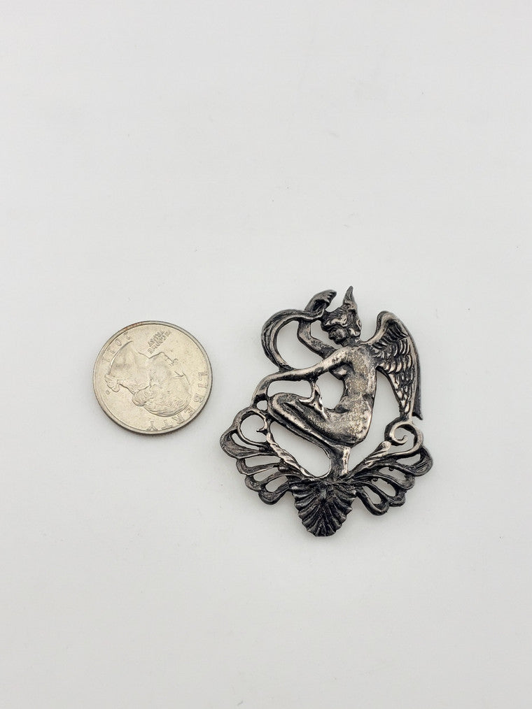 SS Angel Art Nouveau Pendant