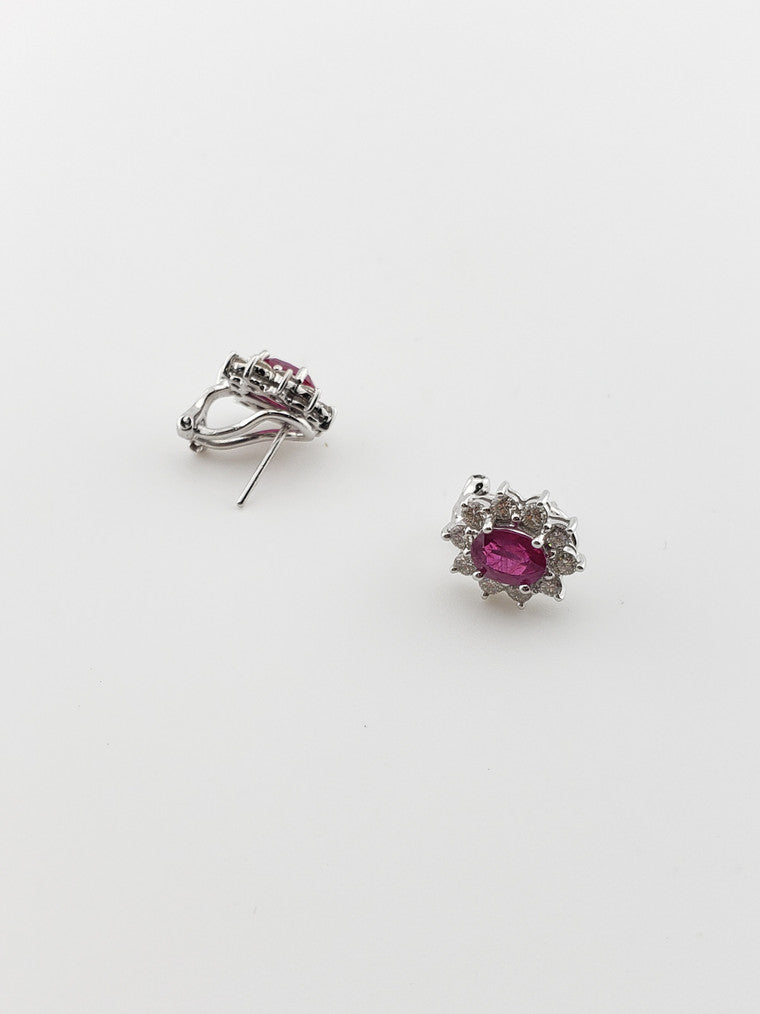 18k Ruby and Diamond Studs