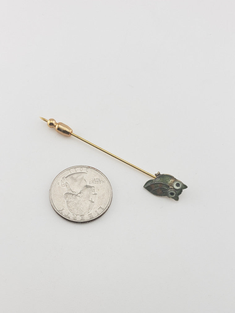 Vintage Vermeil Owl Stick Pin