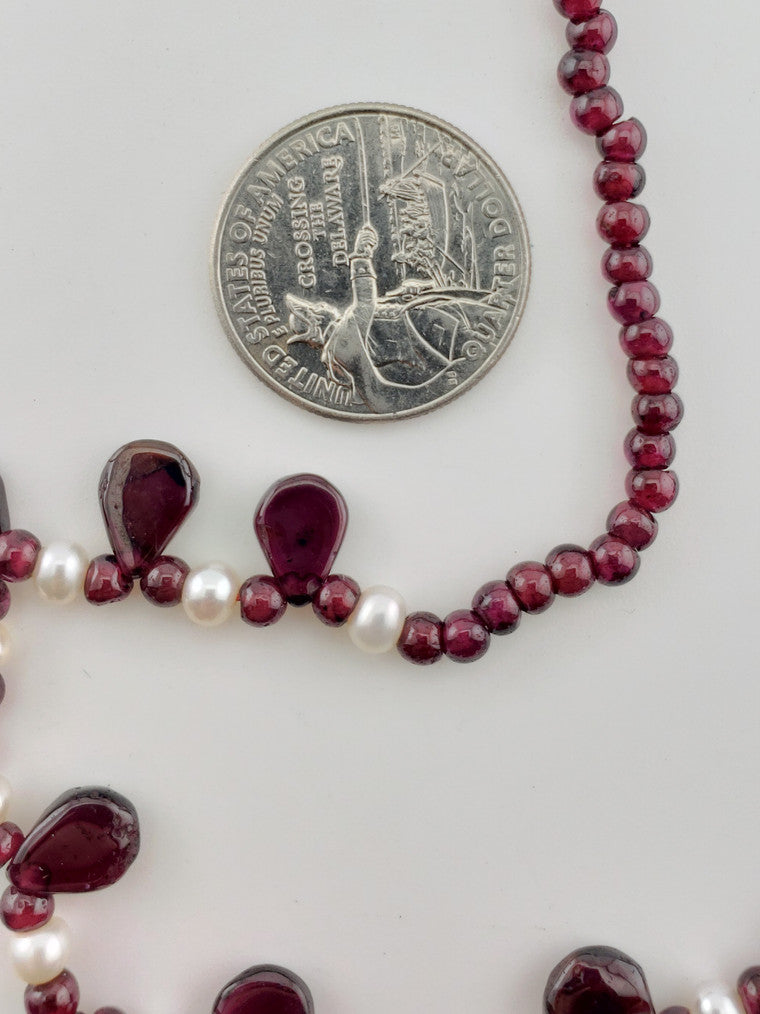 GF Tear Drop Garnet Strand