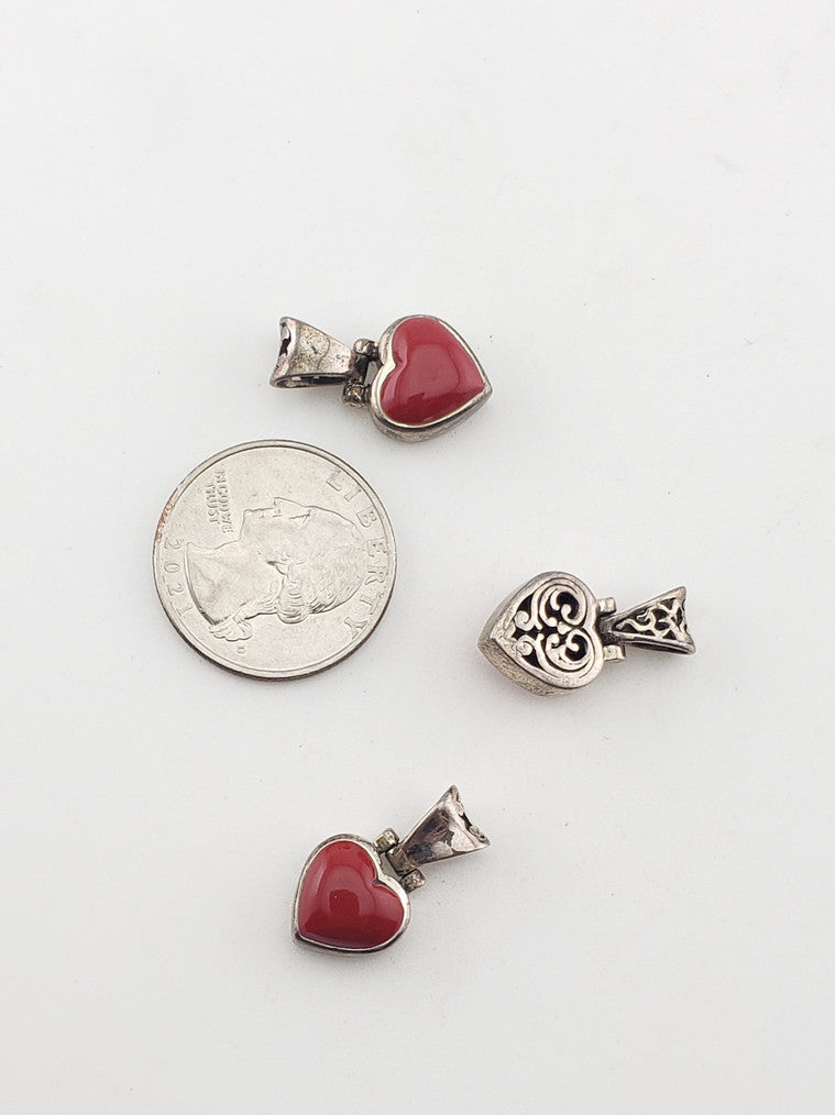 SS Reversible Red Enamel Heart