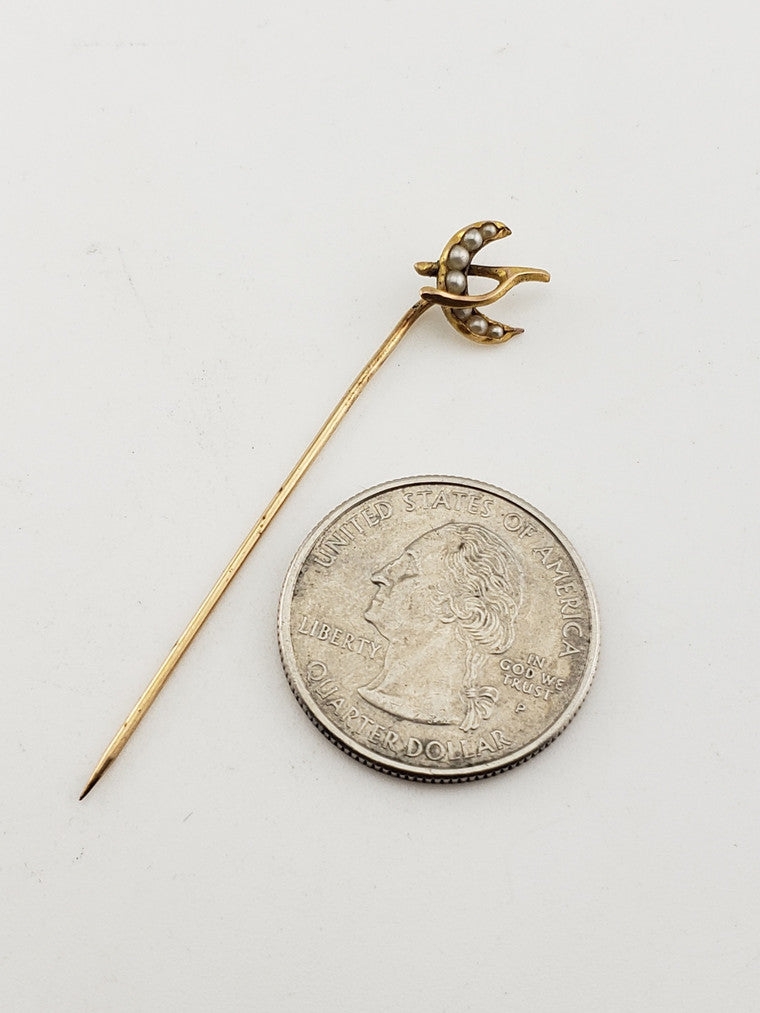 Moon+Wishbone Stickpin