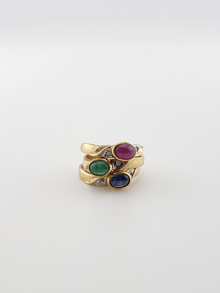 Ruby Cabochon Wave Ring