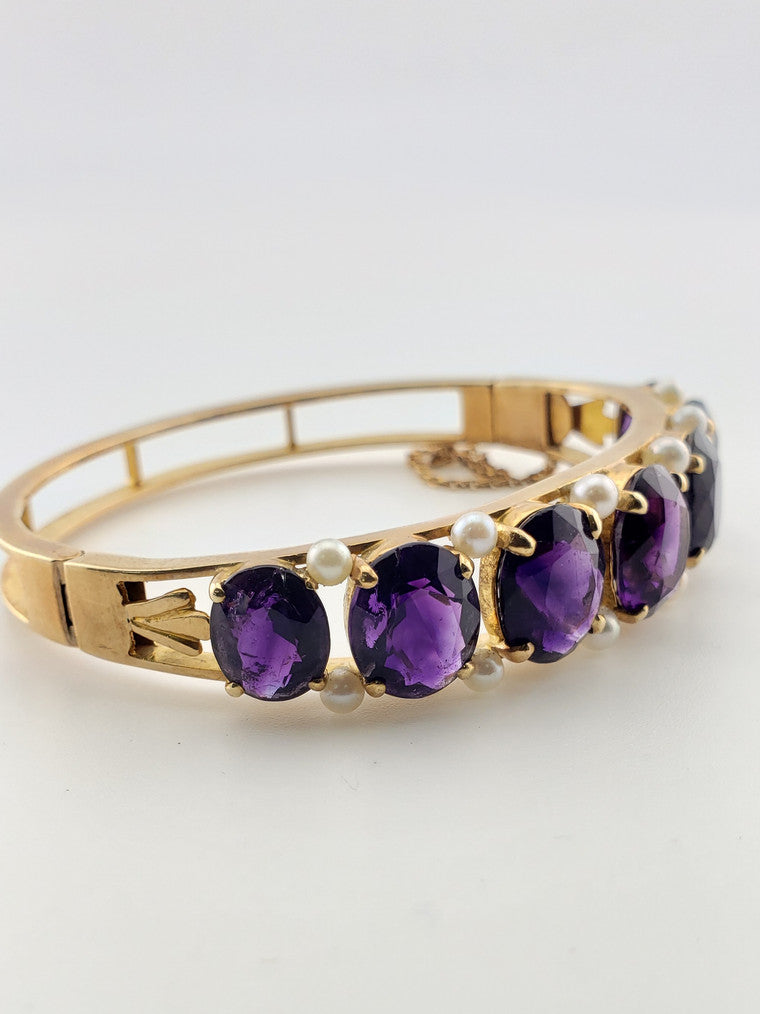 Chunky Amethyst Bangle