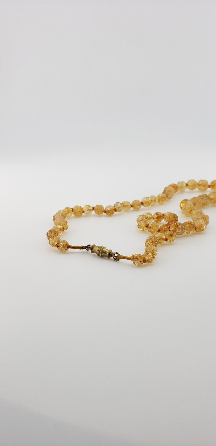 Carved Citrine Strand