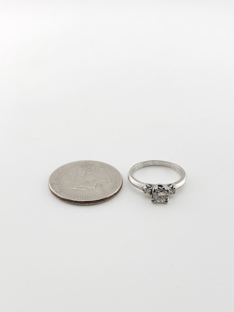 Vintage Style Platinum Engagement Ring