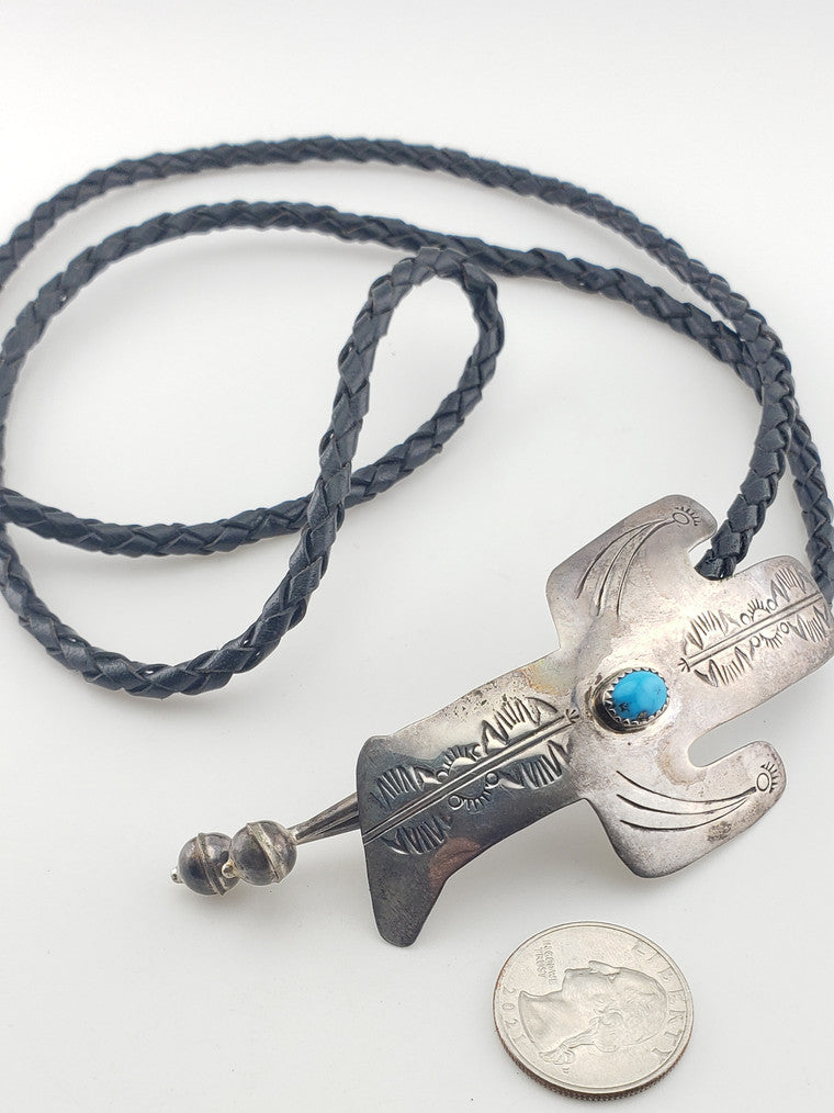 Vintage Cactus Turquoise Bolo Tie