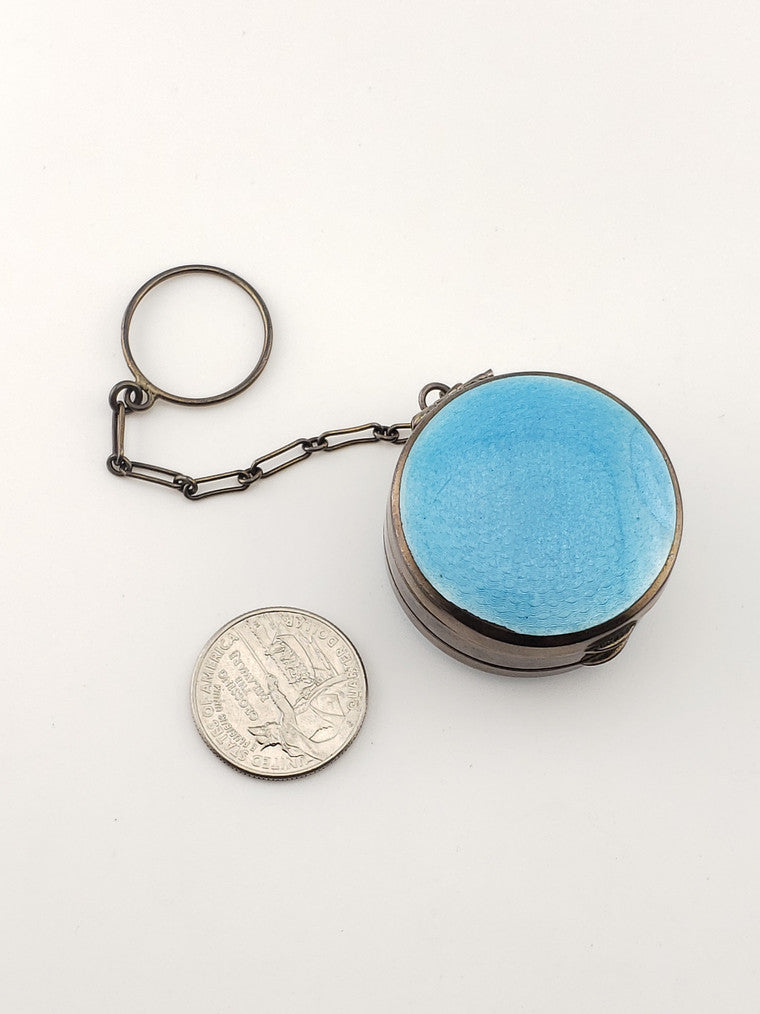 Sterling Deco Enamel Primp Box