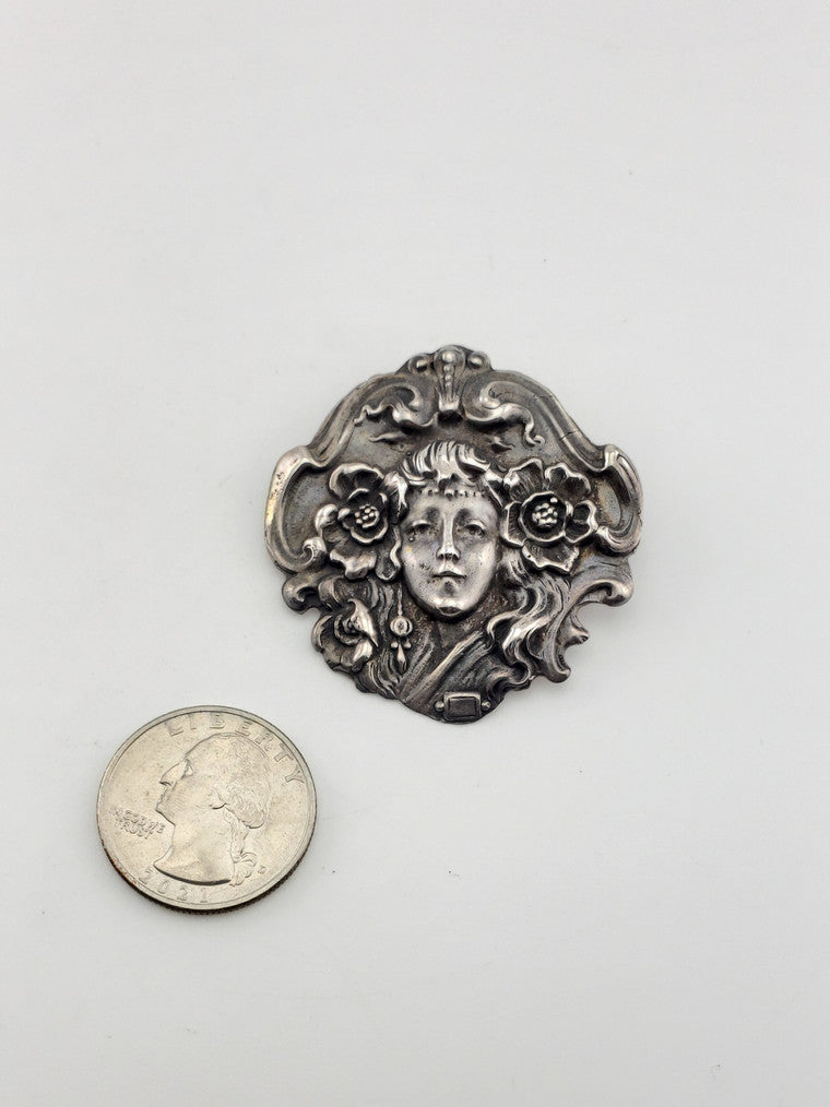 SS Art Nouveau Girl Pendant/Pin