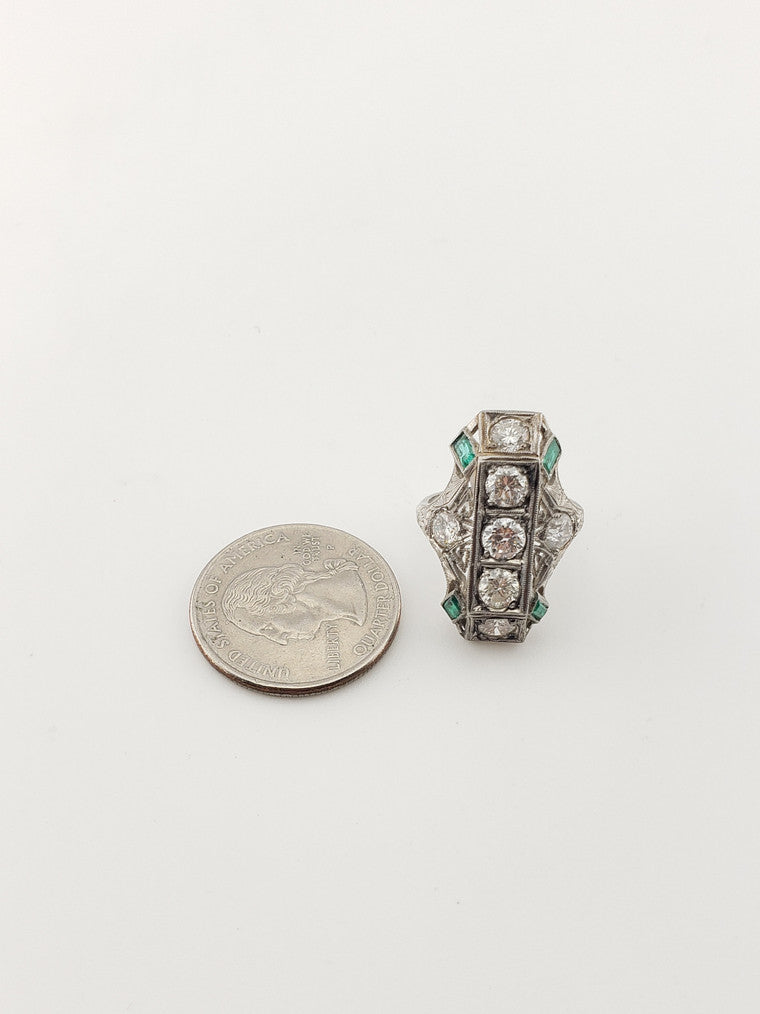 Platinum Deco Diamond Ring