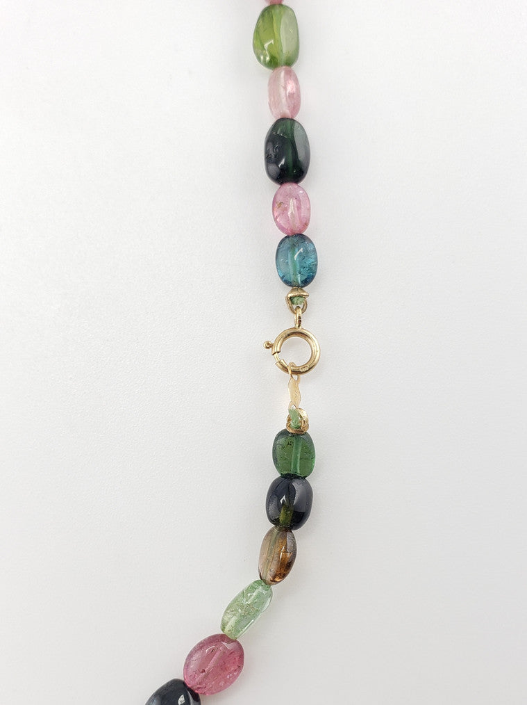 Watermelon Tourmaline Bead Necklace
