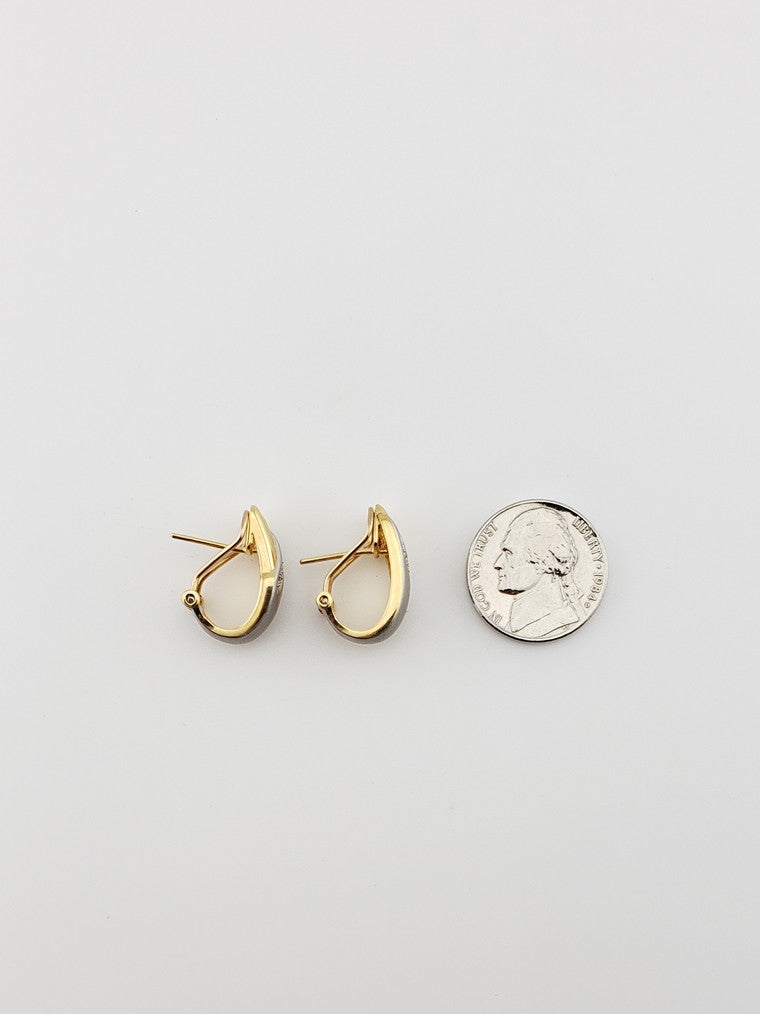 18k Two-Tone Clip Style Earrings
