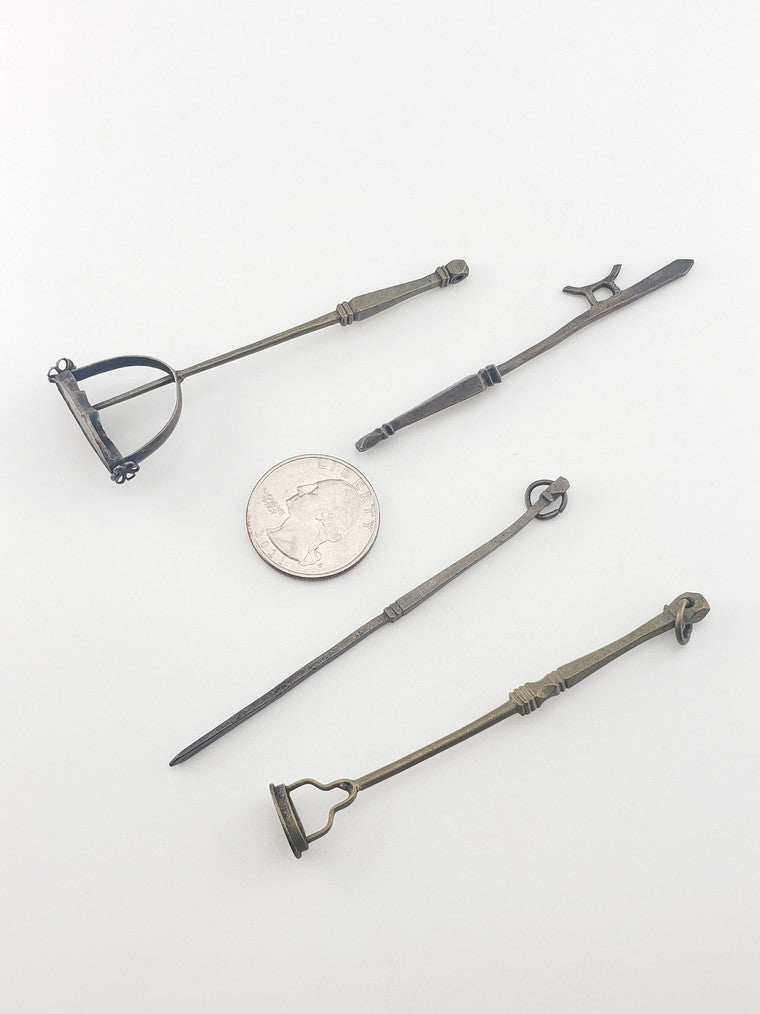 Antique Silver Tongs & Tools Set