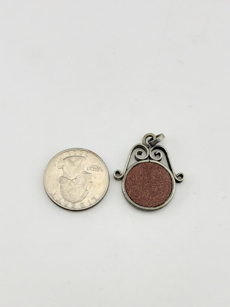 SS Goldstone Spinner Pendant Fob