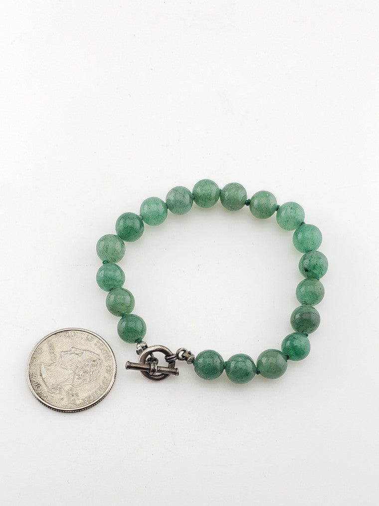 Green Aventurine SS Toggle Bracelet