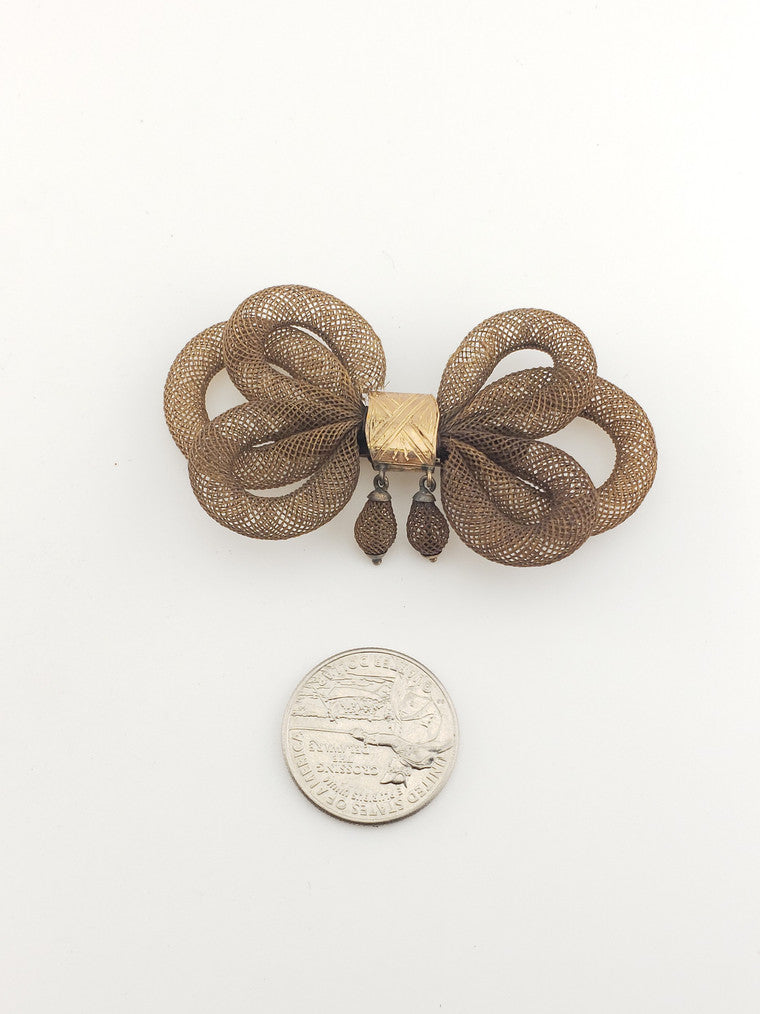 Woven Hair "Bow Knot" Brooch