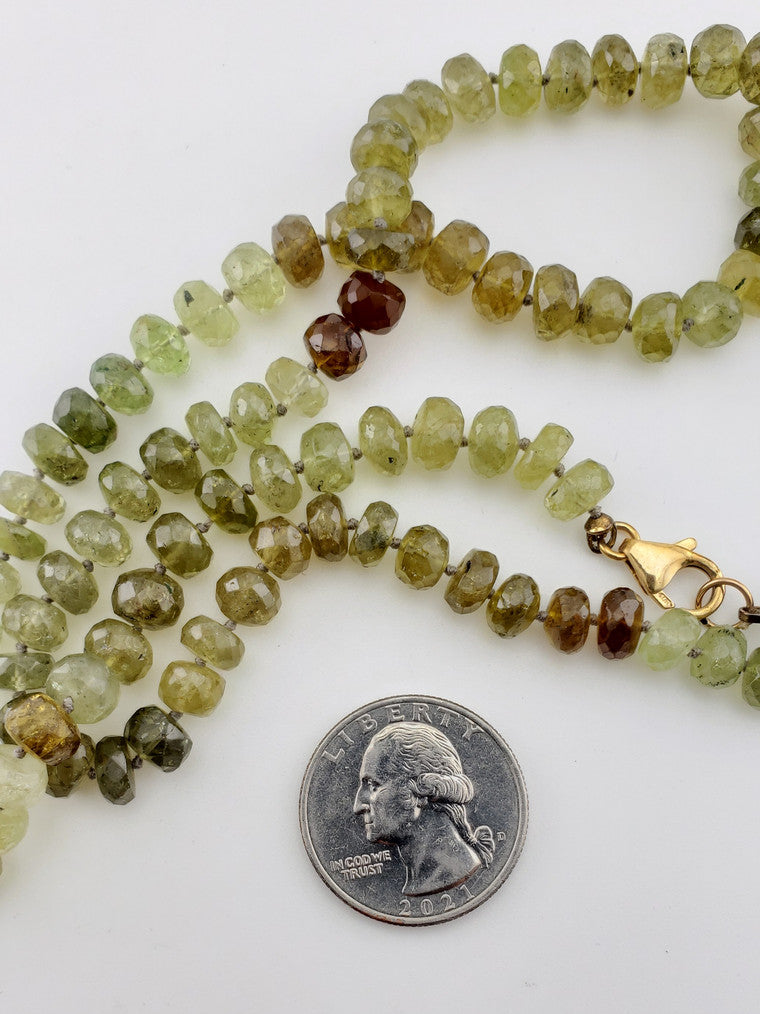 GF Faceted Green Garnet Strand