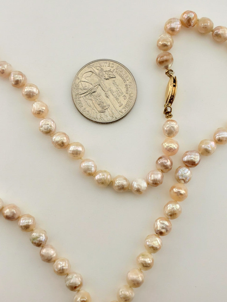 GF Faceted Pink Pearl Strand