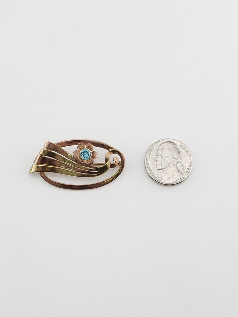 Blue Zircon Pin