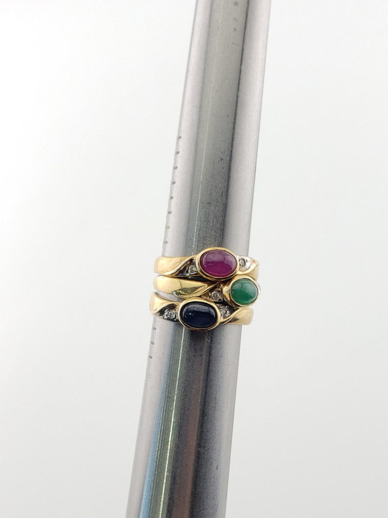 Sapphire Cabochon Wave Ring