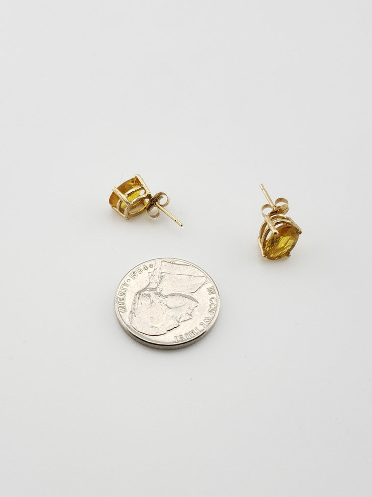 14k Yellow Sapphire Studs