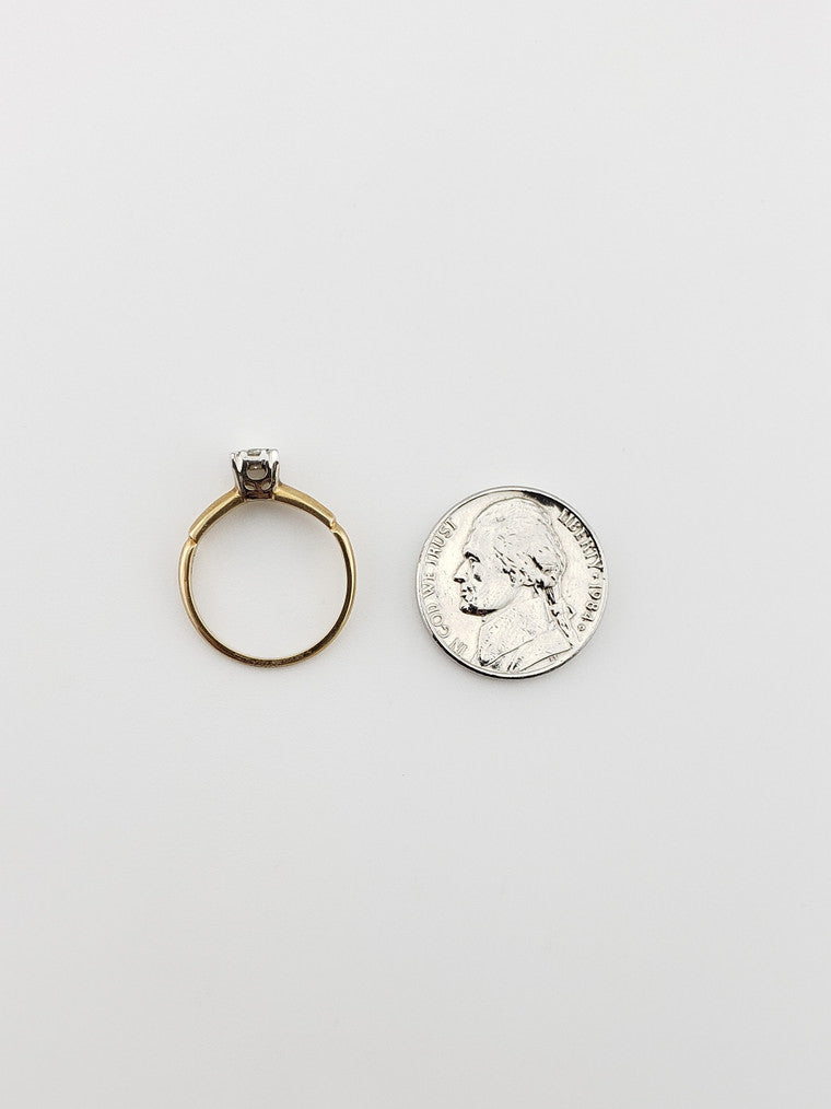Two-Tone Solitaire Milligrain Ring
