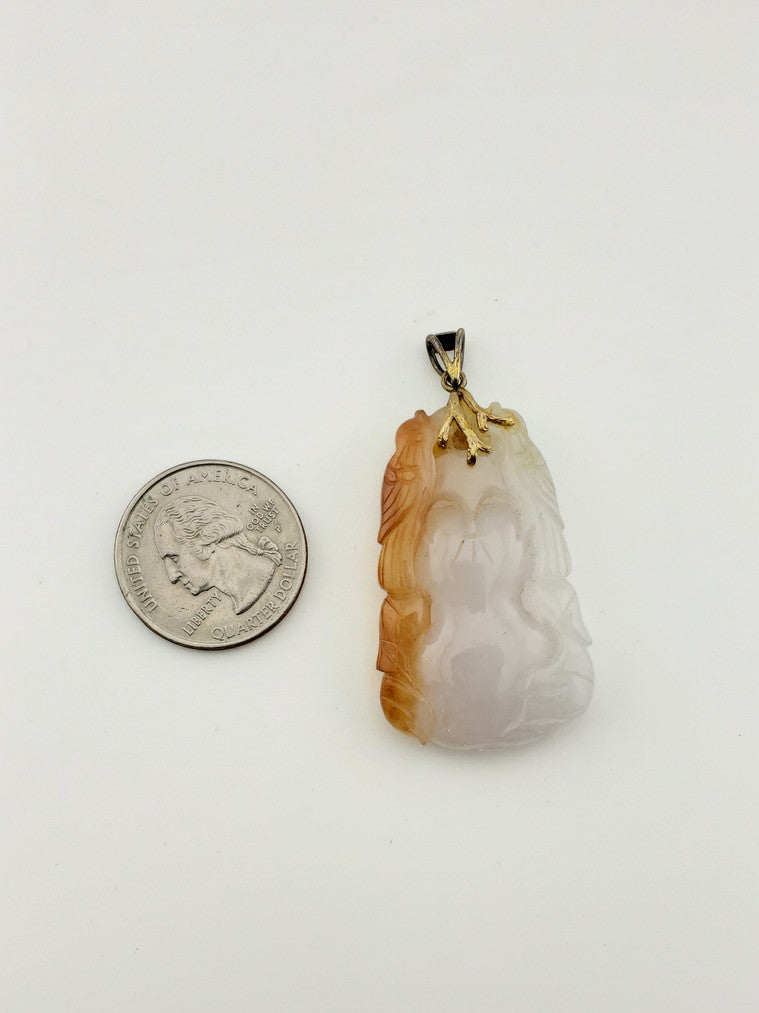 Lavendar + Red Jade Pendant
