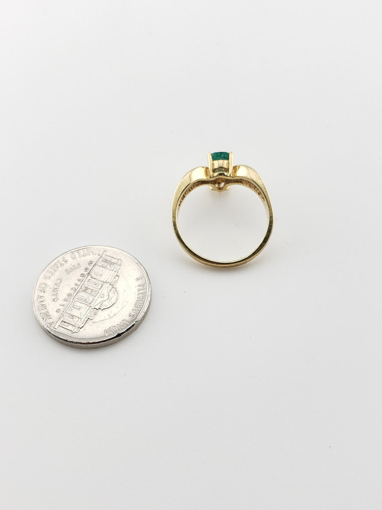 Pear Emerald Tiara Ring