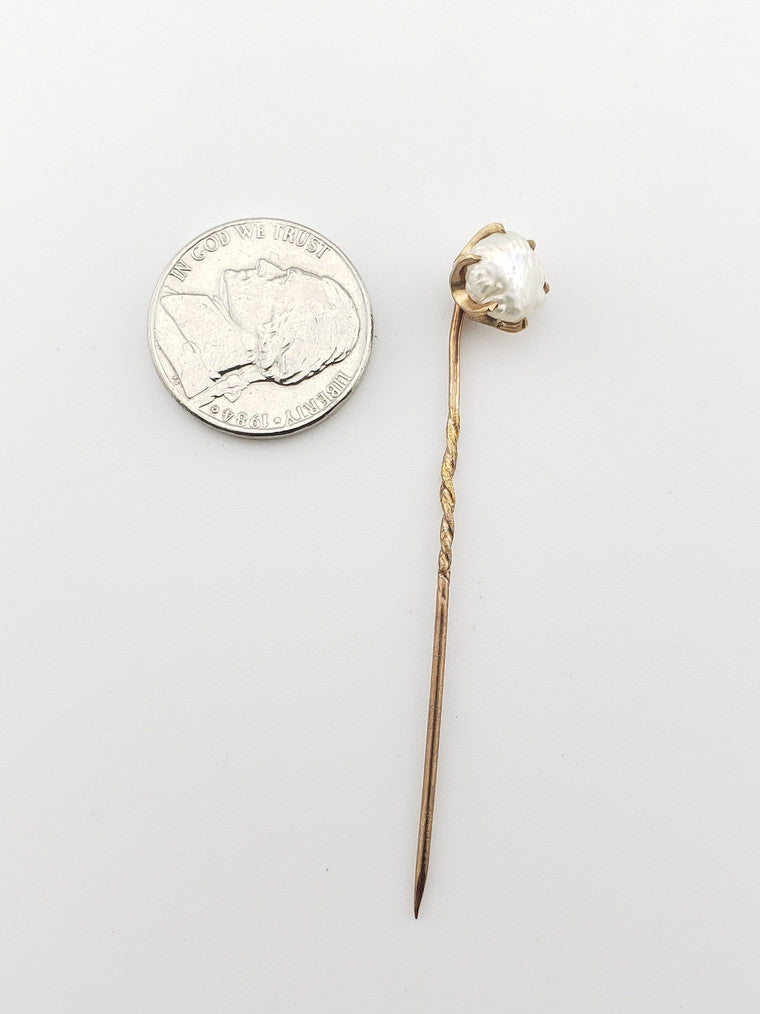 Natural Baroque Pearl Stickpin