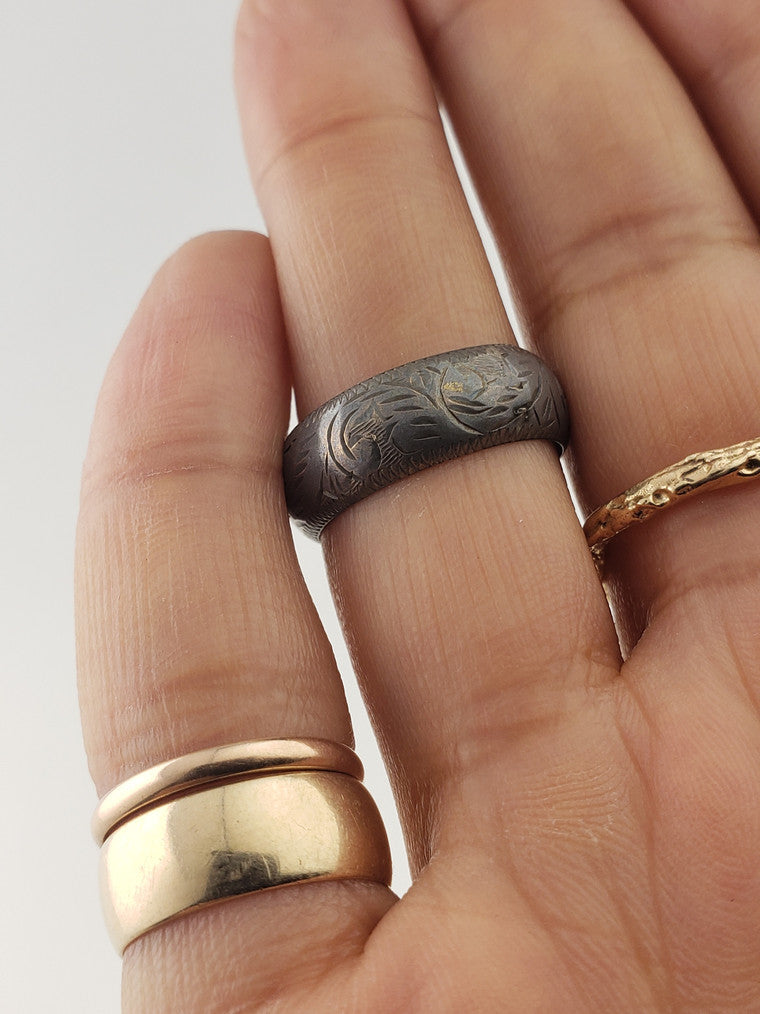 Carved Silver Band