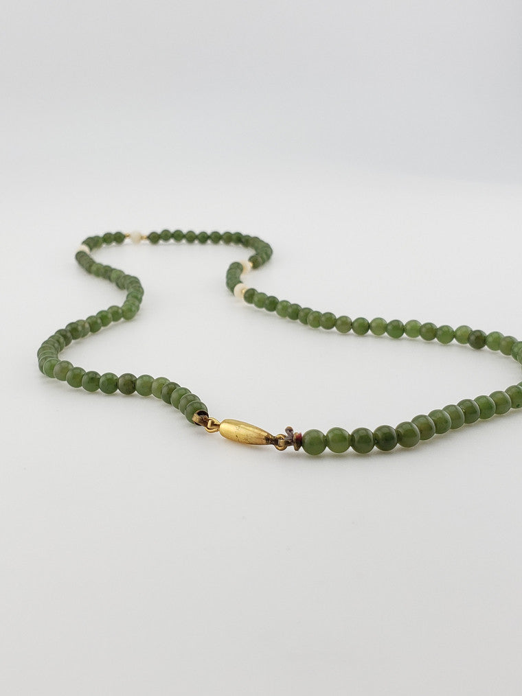 Chinese Jade and Angel Skin Coral Strand