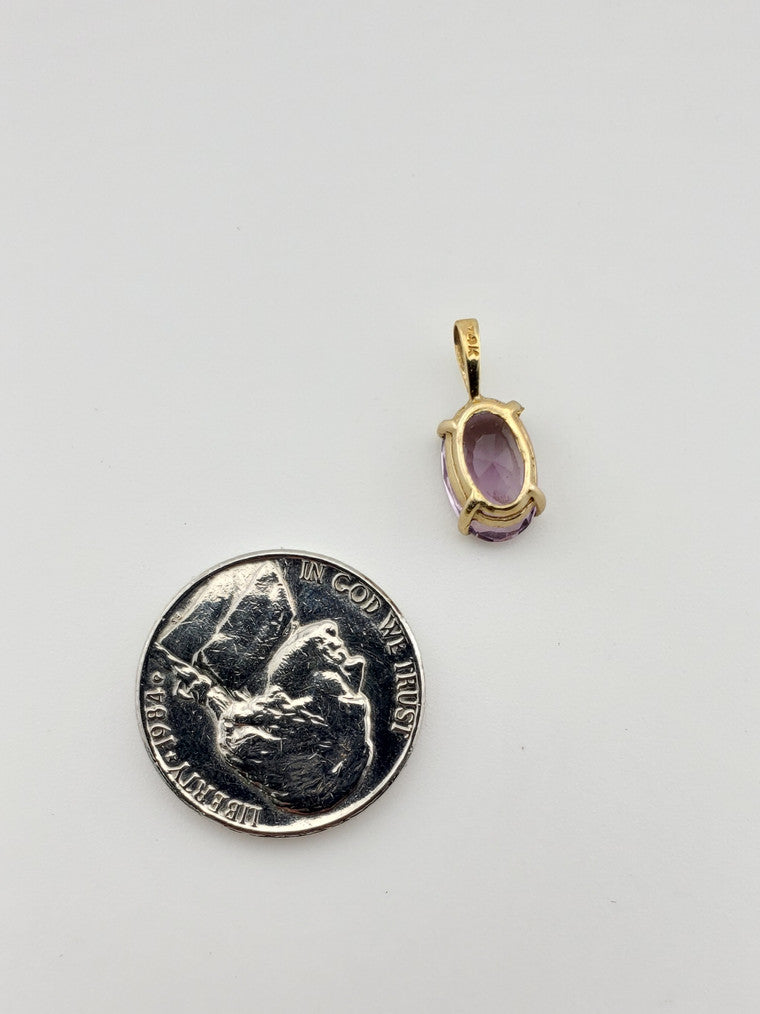 Small Oval Amethyst Charm