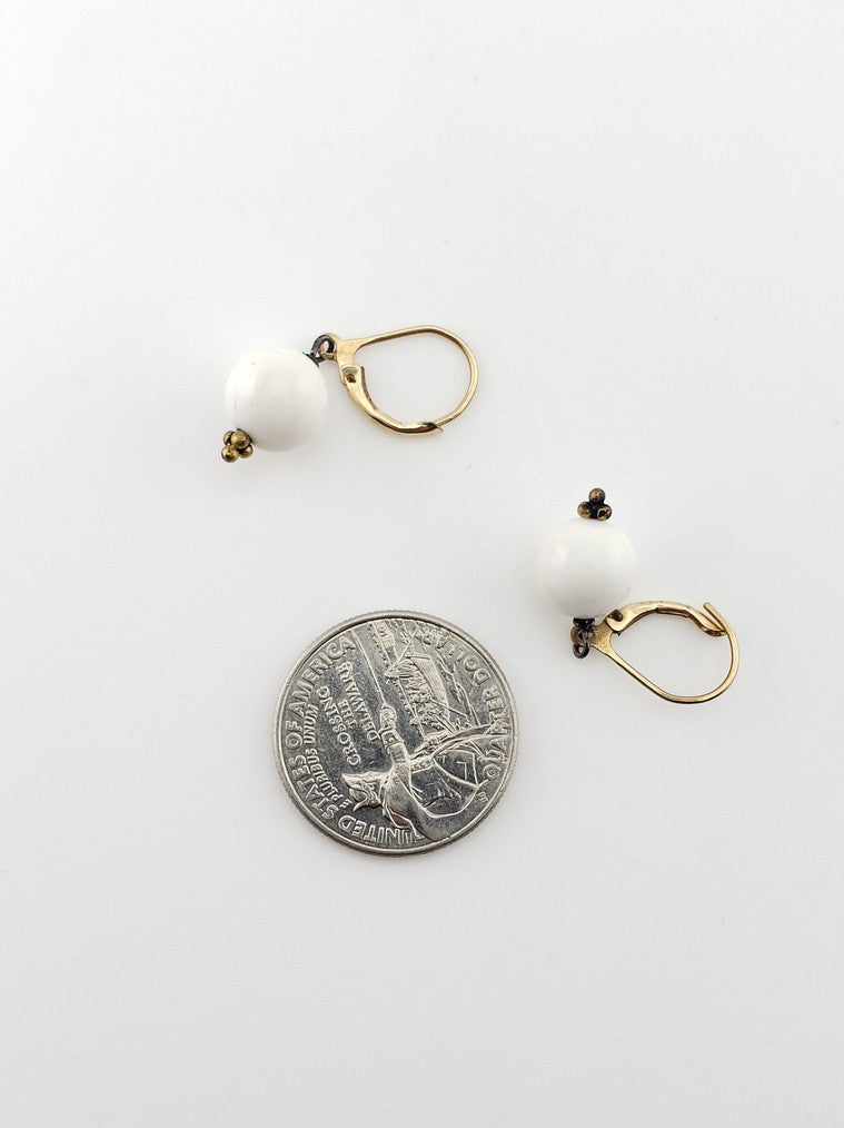 GF White Jade Earrings