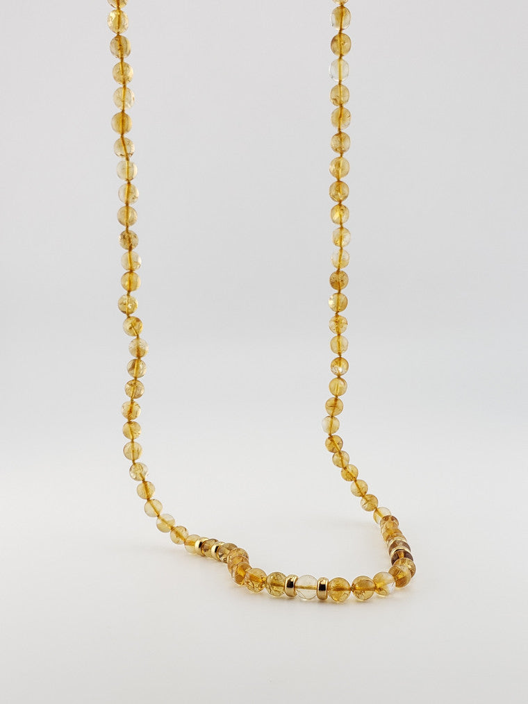 Round Citrine Strand 24"