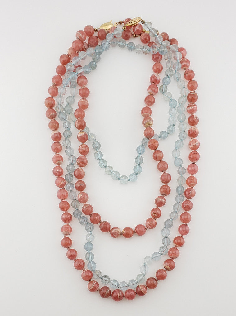 Round Aquamarine Strand 32"