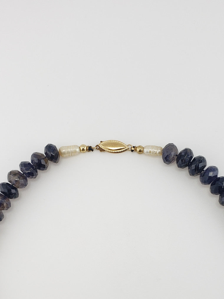 Faceted Iolite Bead Necklace